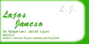lajos jancso business card